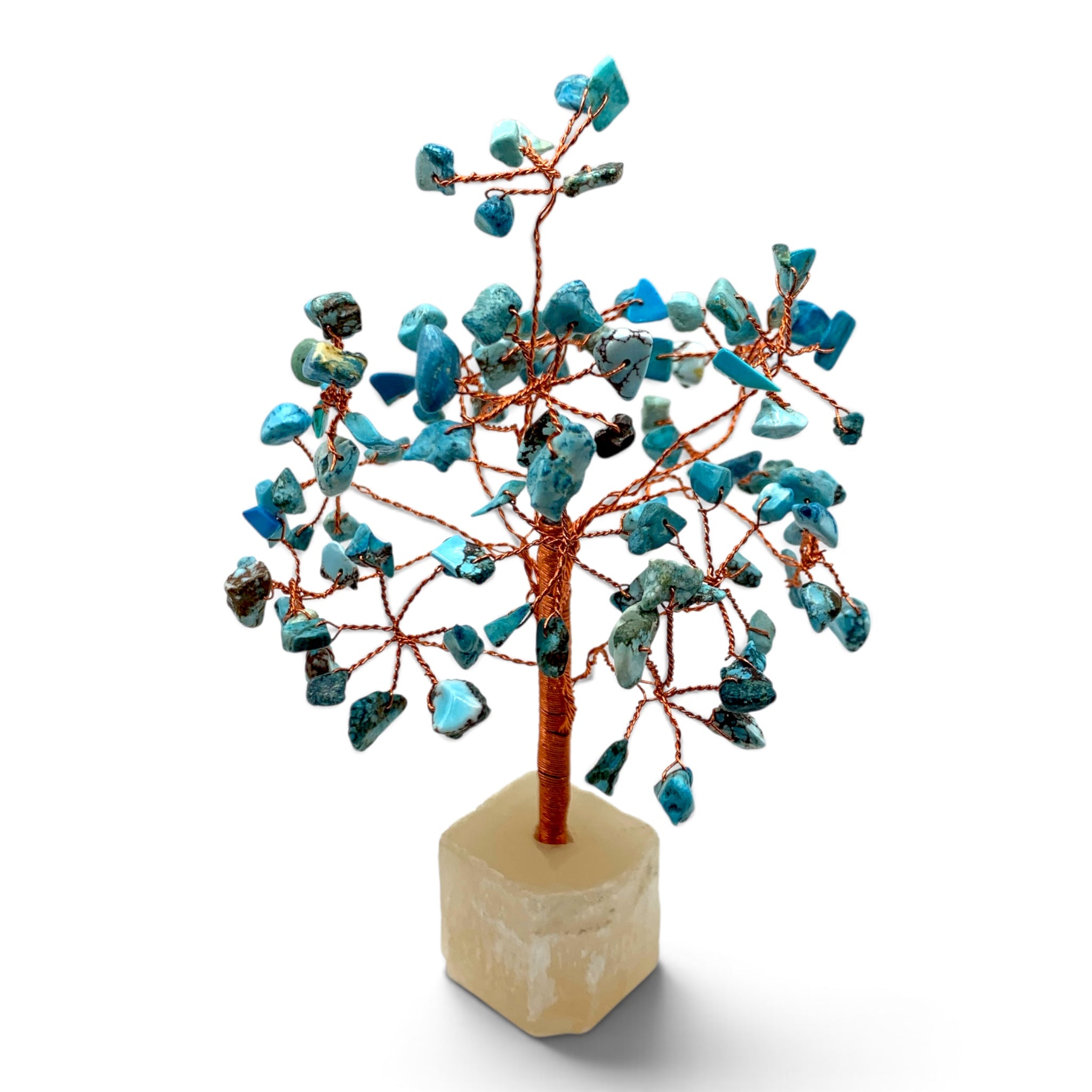 Gemstone Tree - Turquoise Selenite Base $50